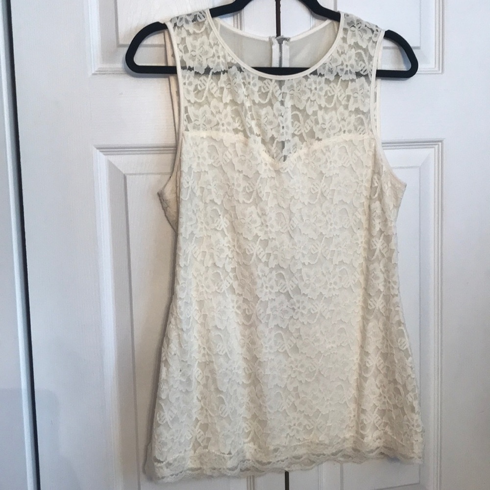 Lace lined tank